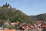 Blick vom Kirchturm zum Wernigeröder Schloss